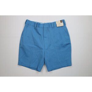 Deadstock Vintage 70s Streetwear Mens 38 Ribbed Knit Above Knee Shorts Blue USA